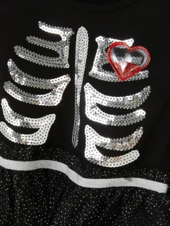 Vestido Tutu Halloween Esqueleto